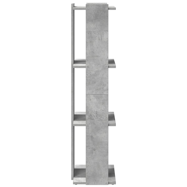 Betoniharmaa kirjahylly Cero 60x30x120cm (3-kerroksinen, puinen)