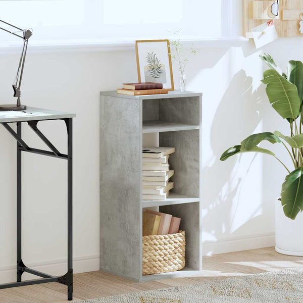 Betoninharmaa kirjahylly Pohonie 34x31x80cm (puinen)