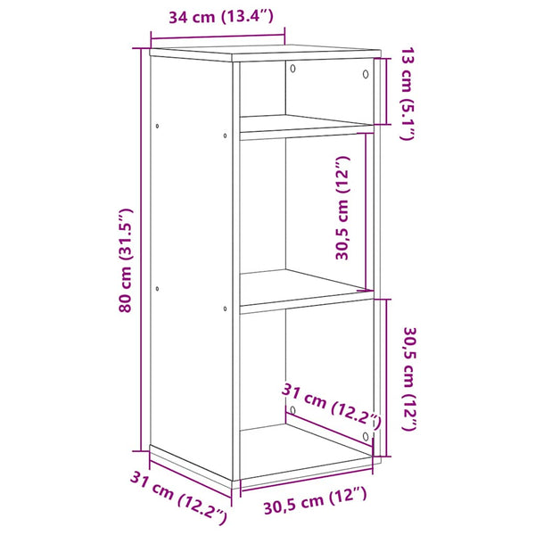 Vanha puu kirjahylly Pohonie 34x31x80cm (puinen)