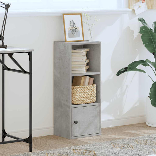 Betoninharmaa kirjahylly Slobodanca 31x24x77cm (puinen)