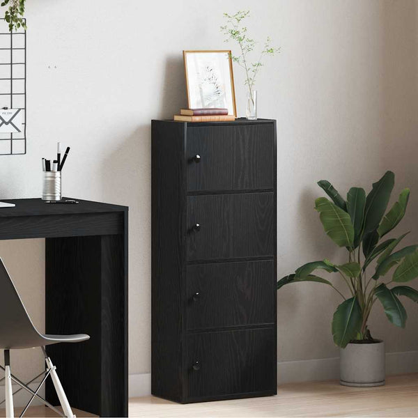 Musta kirjahylly Kinsey 40x24x102cm (tammi, puinen)