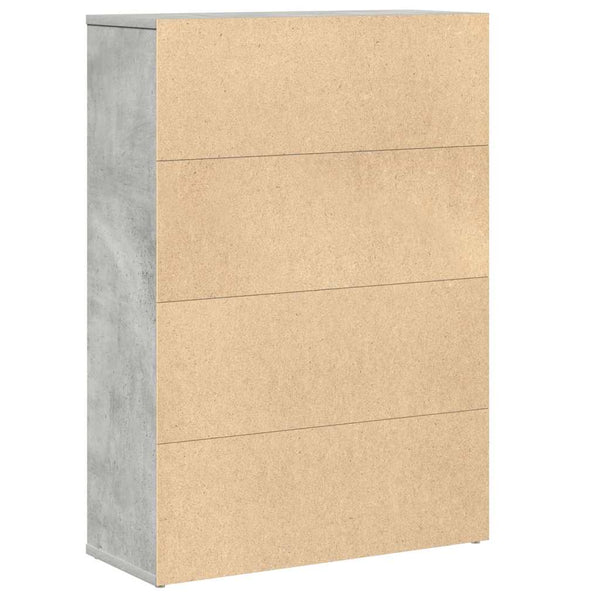 Betoninharmaa kirjahylly Sebastita 60x24x85cm (puinen)