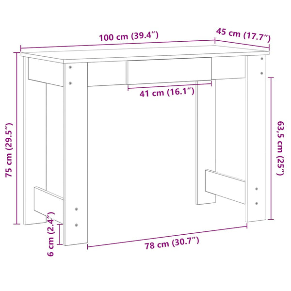 Artesaani tammi työpöytä Grafina 100x45x75cm (puinen)