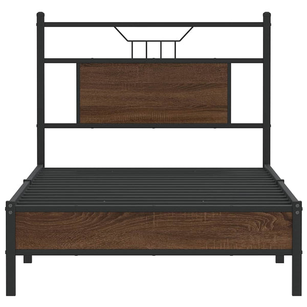 Ruskea tammi sängynrunko ilman patjaa Trufasu 80x200cm (puinen)