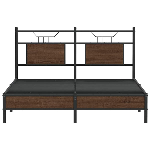 Ruskea tammi sängynrunko ilman patjaa Trufasu 137x190cm (puinen)