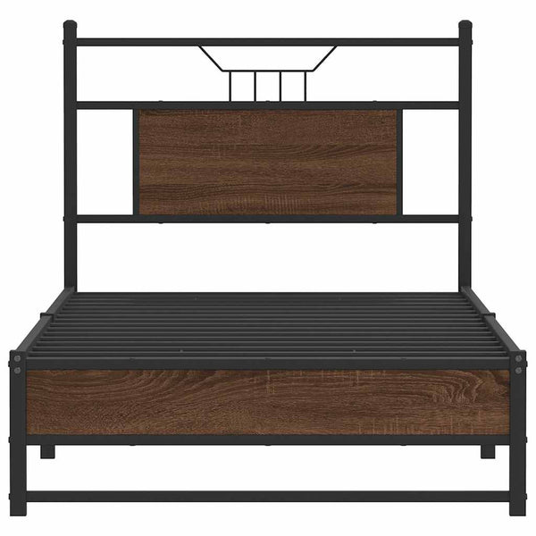 Ruskea tammi sängynrunko ilman patjaa Trufasu 75x190cm (puinen)