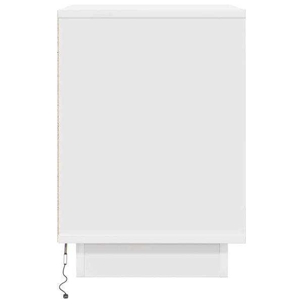 Valkoinen yöpöytäkaapit led-valoilla Melenia 38x34x50cm (2 kpl)