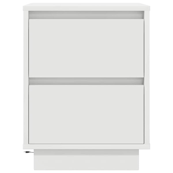 Valkoinen yöpöytäkaapit led-valoilla Mircica 38x34x50cm (2 kpl)