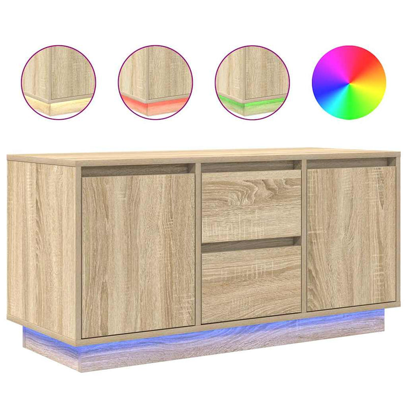 Sonoma tammi tv-taso led-valoilla Kiersten 100x41x50cm