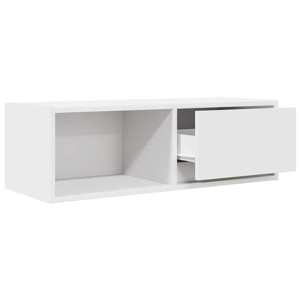 Valkoinen tv-seinäkaapit Kolla 80x31x25,5cm (2 kpl puinen)