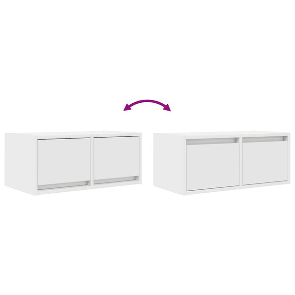 Valkoinen tv-seinäkaapit Horton 60x31x25,5cm (2 kpl puinen)