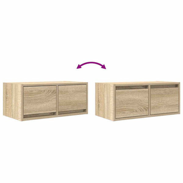 Sonoma-tammi tv-seinäkaapit Horton 60x31x25,5cm (2 kpl, puinen)