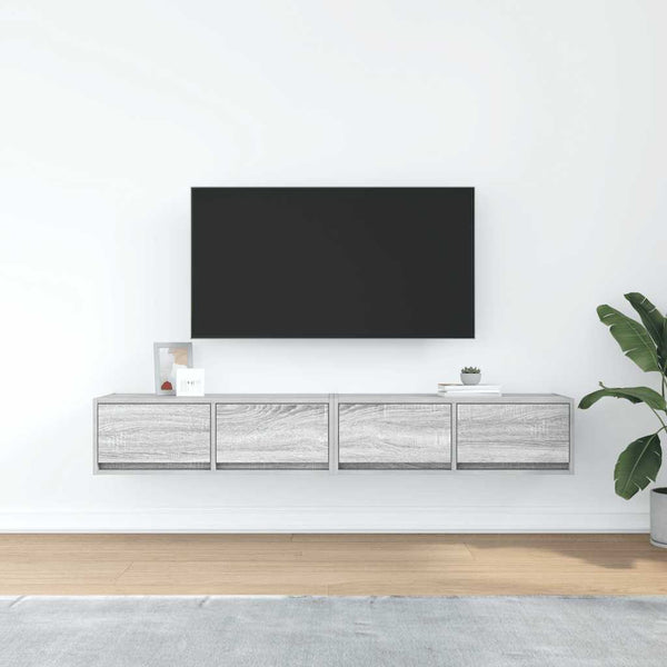Harmaa tv-seinäkaapit Horton 80x31x25,5cm (2 kpl, sonoma, puinen)