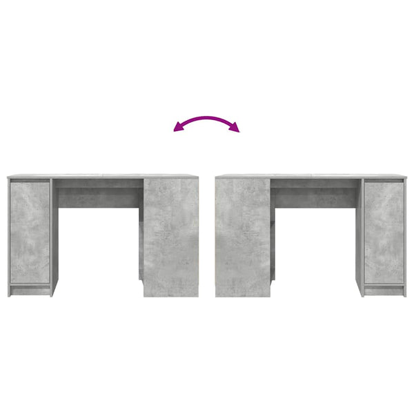 Betoninharmaa työpöytä Gustie 120x42x76cm (puinen)