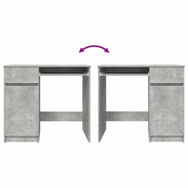 Betoninharmaa työpöytä Tirpu 86x49x76cm (puinen)