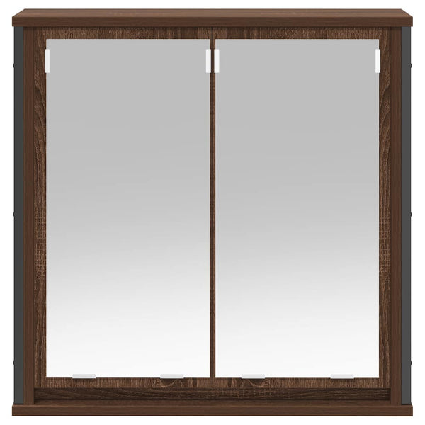 Ruskea tammi kylpyhuoneen seinäkaappi peilillä Hairia 60x21x60cm