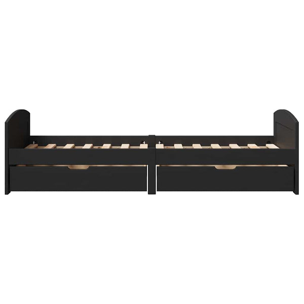 vidaXL-sohvasänky kahdella laatikolla ilman patjaa IRUN musta 90x200cm