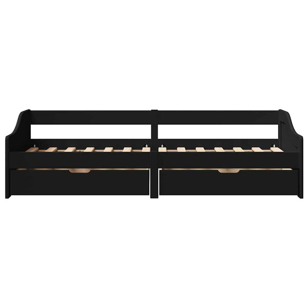 vidaXL-sohvasänky kahdella laatikolla ilman patjaa IRUN musta 90x200cm