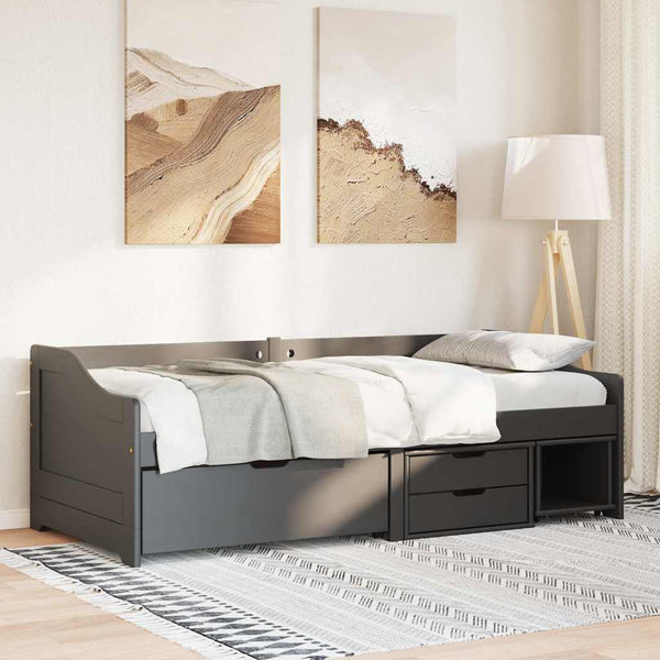 päiväsänky 3 laatikolla ilman patjaa IRUN musta 90x200 cm