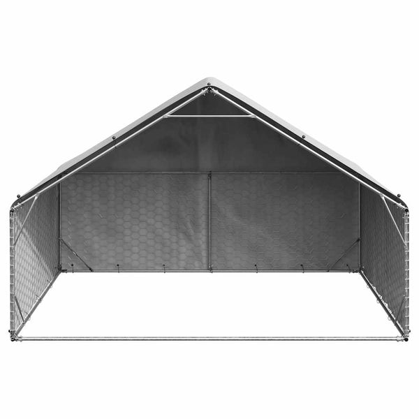 Galvanoitua ulkoilukoira kennel kannella Montenegro 3x2x1,9 m (terästä)