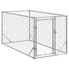 Galvanoitu ulkokoirakennel oven kanssa Virvioara 2x1x1 m (teräs)