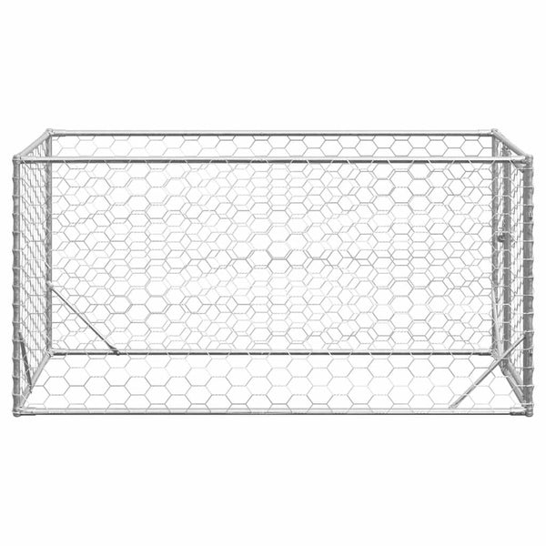 Galvanoitu ulkokoirakennel oven kanssa Virvioara 2x1x1 m (teräs)