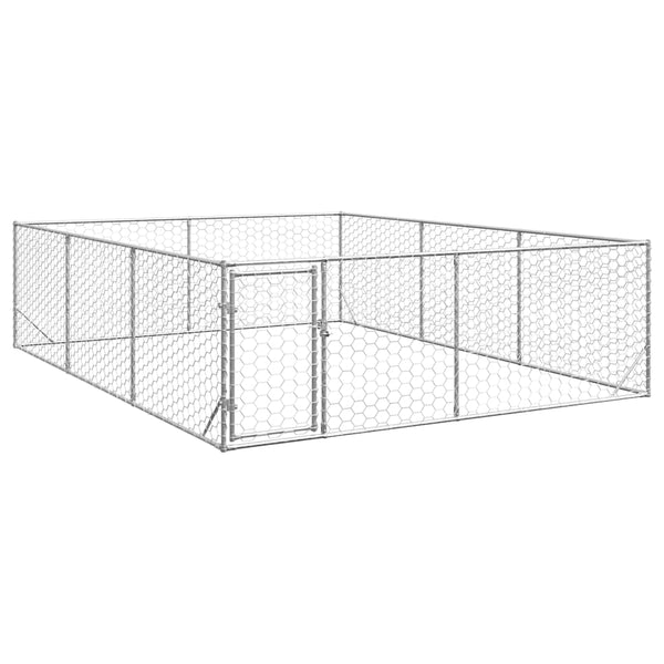 Galvanoitu teräs ulkokoirakennel oven kanssa Virvioara 3x4x1 m