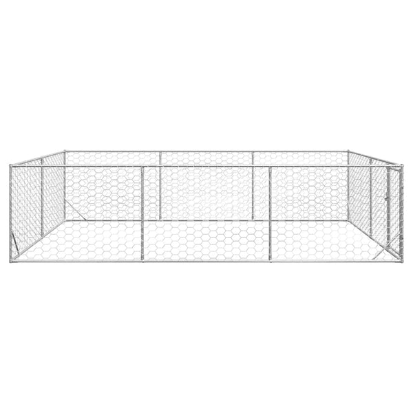 Galvanoitu teräs ulkokoirakennel oven kanssa Virvioara 3x4x1 m