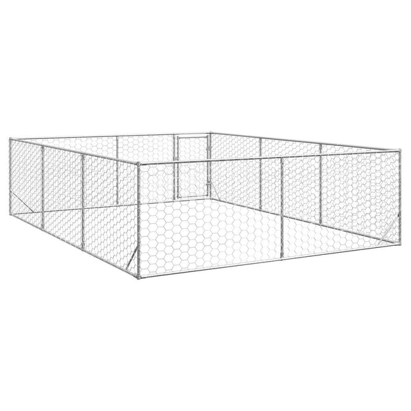 Galvanoitu teräs ulkokoirakennel oven kanssa Virvioara 3x4x1 m