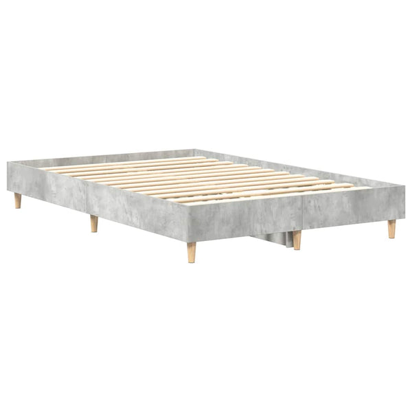Betoninharmaa sängynrunko ilman patjaa Margarusa 140x190cm (puinen)