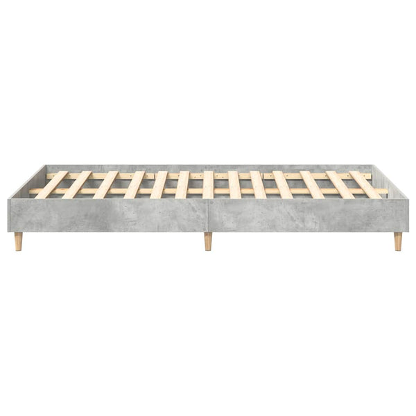 Betoninharmaa sängynrunko ilman patjaa Margarusa 140x190cm (puinen)