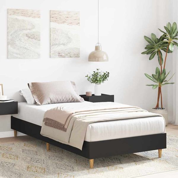 Musta sängynrunko ei patjaa Margarusa 90x190cm (engineered wood)