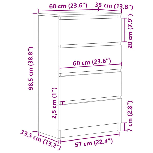 Musta tammi senkki Nance 60x35x98,5cm (puinen)