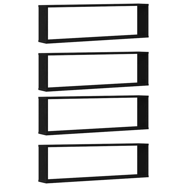 Musta tammi wall cube hyllyt Tinculina 100x15x30cm (4 kpl puinen)