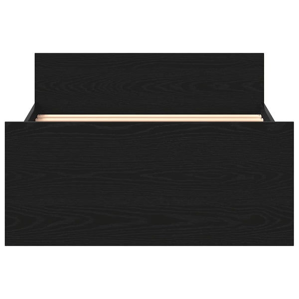 Musta tammi sängynrunko ilman patjaa Cucu 75x190cm (puinen)