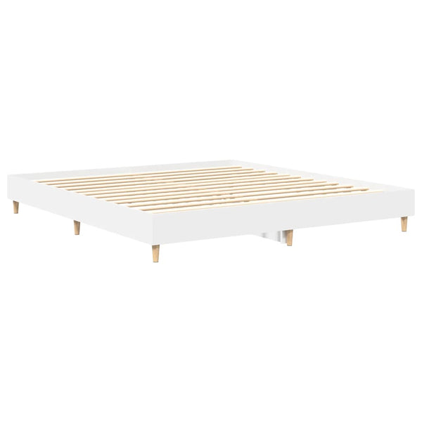Valkoinen sängynrunko ilman patjaa Voiculescu 200x200cm (puinen)