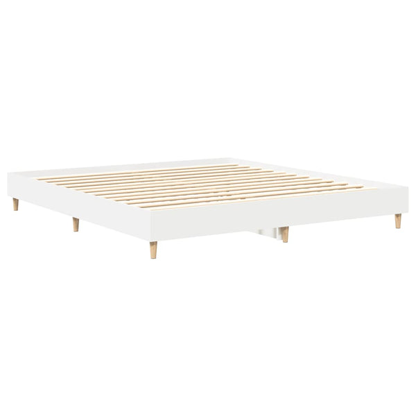 Valkoinen sängynrunko ilman patjaa Voiculescu 200x200cm (puinen)