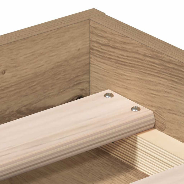 Artisaanitammi sängynrunko ilman patjaa Tisha 120x200cm (puinen)