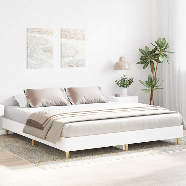 Valkoinen sängynrunko ilman patjaa Margarusa 160x200cm (puinen)