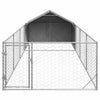 Galvanoitu ulkokoirakennel juoksun kanssa Danner 7x2x1,5 m (teräs)
