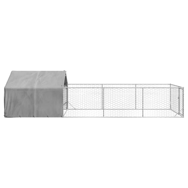 Galvanoitu ulkokoirakennel juoksun kanssa Danner 7x2x1,5 m (teräs)