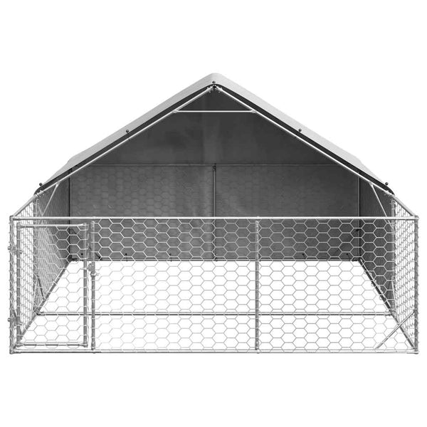 Galvanoitu ulkokoirakennel juoksun kanssa Danner 3x3x1,9 m (teräs)