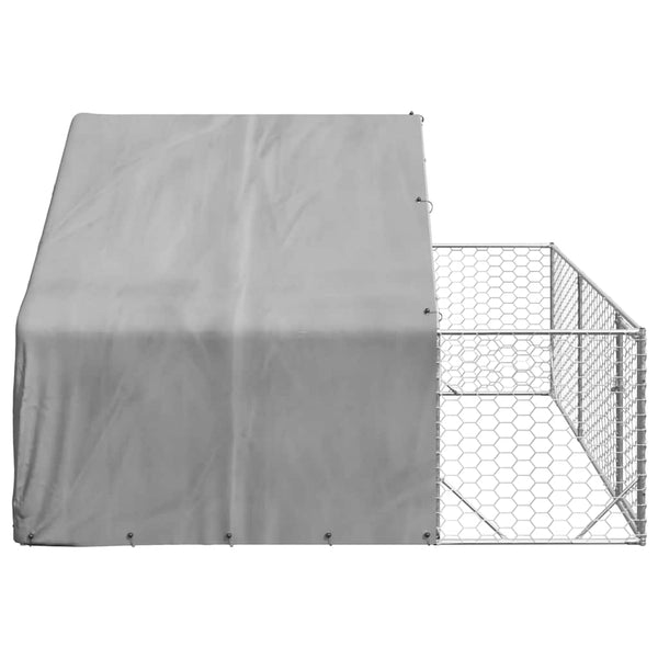 Galvanoitu ulkokoirakennel juoksun kanssa Danner 3x3x1,9 m (teräs)