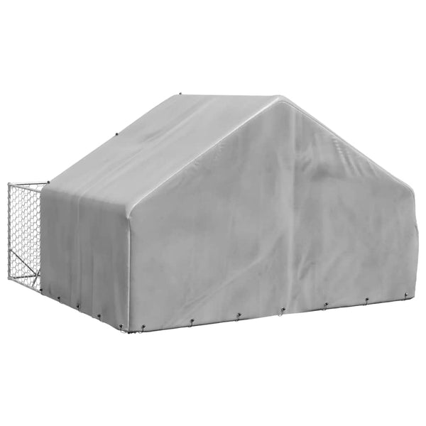 Galvanoitu ulkokoirakennel juoksun kanssa Danner 3x3x1,9 m (teräs)