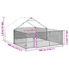 Galvanoitu ulkokoirakennel juoksun kanssa Danner 4x3x1,9 m (teräs)