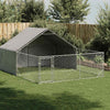 Galvanoitu ulkokoirakennel juoksun kanssa Danner 4x3x1,9 m (teräs)