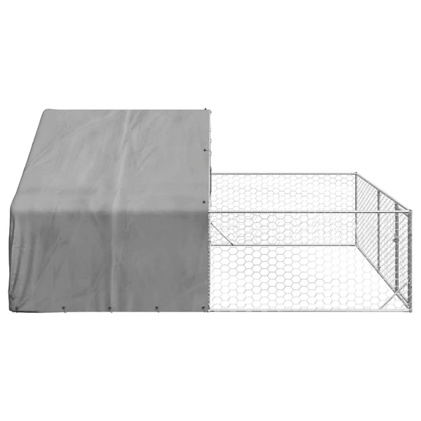 Galvanoitu ulkokoirakennel juoksun kanssa Danner 5x3x1,9 m (teräs)