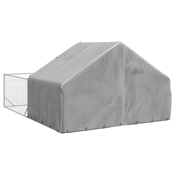 Galvanoitu ulkokoirakennel juoksun kanssa Danner 5x3x1,9 m (teräs)