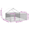 Galvanoitu ulkokoirakennel juoksun kanssa Danner 5x3x1,9 m (teräs)