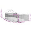 Galvanoitu ulkokoirakennel juoksun kanssa Danner 7x3x1,9 m (teräs)